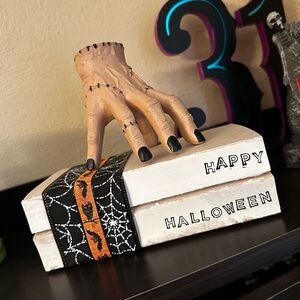 Halloween book stack home decor